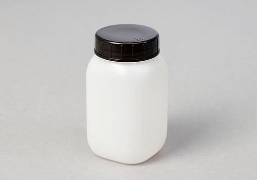 Flacons à col large DENIOS en HDPE, carrés, naturellement transparents, 250 ml, UE : 24 pièces, 257-557