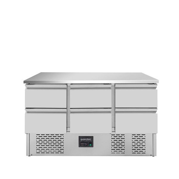 Table réfrigérante Vaiotec EASYLINE Mini 700 / 3 compartiments - avec 6 tiroirs, 136,5x70x85 cm, 10016