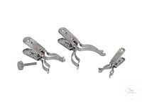 Pince à fourche Rettberg pour joint conique NS 45 en acier au chrome-nickel, sans vis de blocage, 137030045