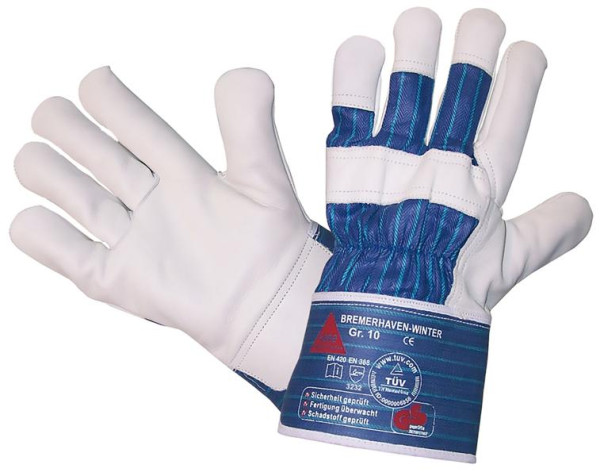 Hase Safety BREMERHAVEN-WINTER, Gants de sécurité à 5 branches, cuir intégral, taille : 10, UE : 12 paires, 292100-10