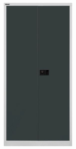 Armoire universelle Bisley à portes battantes, 4 étagères galvanisées, 5 OH, corps gris clair, façades gris anthracite, HC782S4G525