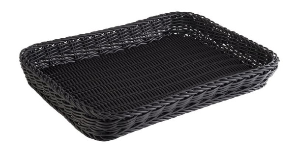 Panier APS -PROFI LINE-, 40 x 30 cm, hauteur: 5 cm, polypropylène, noir, 50908