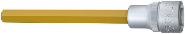 Douille tournevis Hazet, carré creux 12,5 mm, profil six pans creux, 10 mm, version extra longue avec moletage, 986SL-10