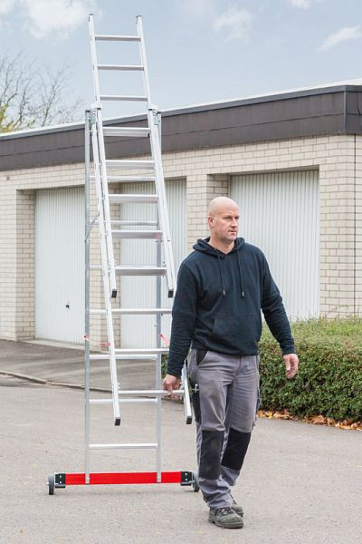 Echelle polyvalente en aluminium Euroline à 3 parties, enroulable, Hauteur d'échelle verticale: 9.6m, 3077814