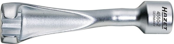 Clé pour ligne d'injection Hazet, carré creux 12,5 mm (1/2 pouce), profil extérieur à double hexagone, 19 mm, 4550-2