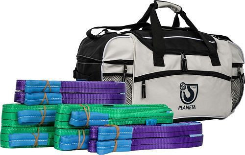 Paquet de sangles de levage PLANETA, 9 pièces, dans un sac de sport pratique, 306558