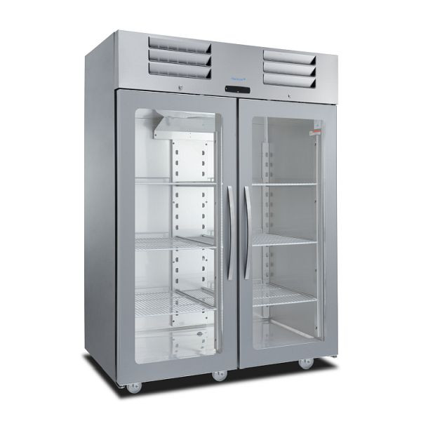 Réfrigérateur Marecos Excel line en acier inoxydable 1400 litres GN 2/1 avec porte vitrée et refroidissement par convection, 221.012