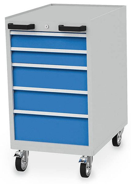 Bedrunka+Hirth armoire à tiroirs pour chariot d'atelier, avec 5 tiroirs, différentes hauteurs de panneaux, 04.10.05V10B