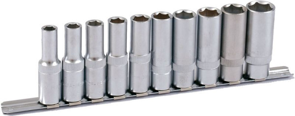 Projahn jeu de douilles 1/2 " sur rail 10 pièces douilles profondes, 4222