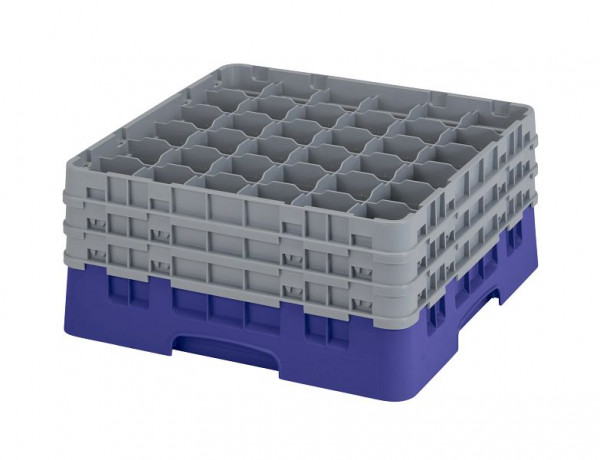 Panier de lavage Cambro 36 compartiments Camrack® 19,6 cm bleu marine, 3 pièces, 36S738186