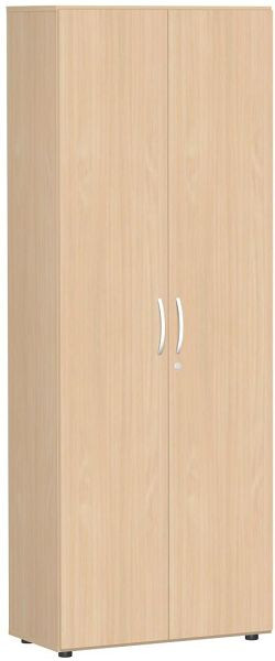 armoire à portes battantes geramöbel avec pieds, amortisseur de porte inclus, verrouillable, 800x420x2160, hêtre/hêtre, S-386100-BB