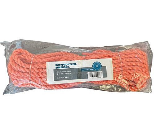 Corde à seau en polypropylène MMXX avec mousqueton, Ø 18 mm, longueur 20 m, 45138