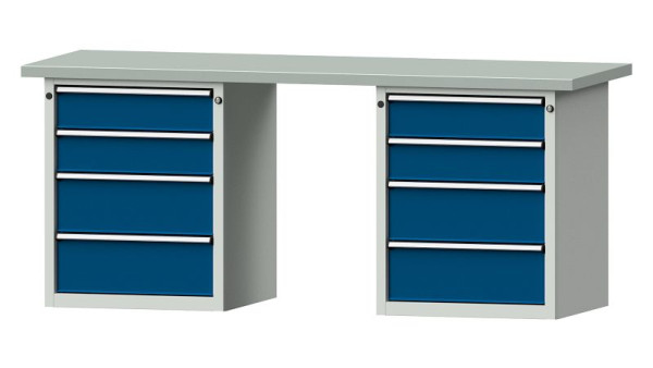 Établis ANKE Établi combiné, modèle 840 V, 2000 x 700 x 840 mm, RAL 7035/5010, ZBP 40 mm, 415.108