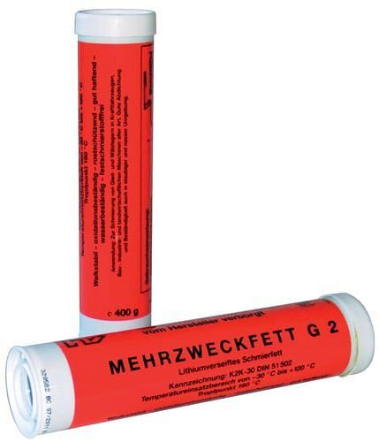 Cartouche de graisse DENIOS (DIN 1284), 400 g de graisse multi-usages G2, pour pistolets manuels et sans fil, UE : 12 pièces, 207-989
