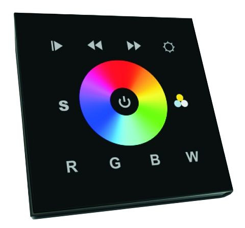 Panneau tactile rutec DMX 1 ZONE verre RGBW - noir, 80500