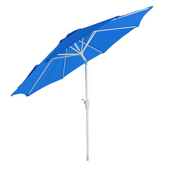 Parasol Mendler N19, parasol de jardin, Ø 3m inclinable polyester/aluminium 5kg, bleu, 17226
