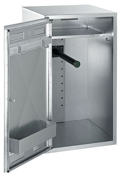 Armoire à selle Peetz avec 1 étagère à chapeau, 1 support de tube rond noir, 4 mousquetons galvanisés, porte-bouteille, 106 x 60 x 60 cm, 102