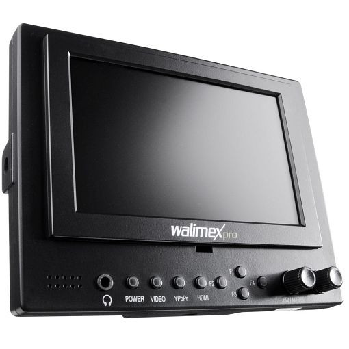 Walimex pro LCD Monitor Cineast I 12,7 cm 5 pouces vidéo DSLR Full HD, pare-soleil, support de batterie, bloc d'alimentation, batterie, 18682