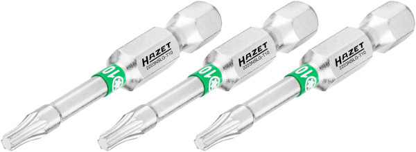 Embout Hazet, 6 pans plein 6,3 (1/4 pouce), profil intérieur TORX®, T10, nombre d'outils : 3, version longue, ouverture de clé : T10, 2223NSLG-T10/3