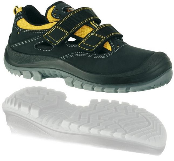 Hase Safety TESSIN, sandale de sécurité noir-jaune, taille : 44, 52092-04-44
