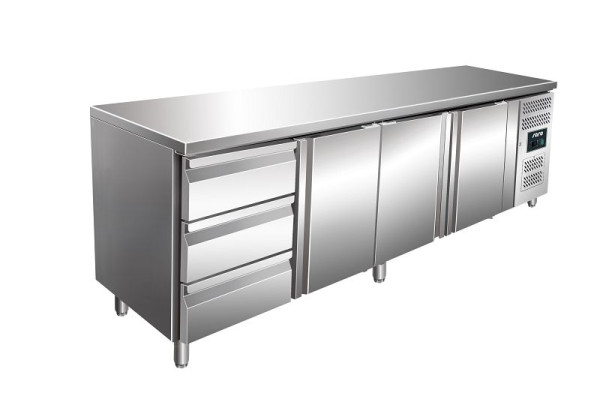 Table réfrigérante Saro avec jeu de 3 tiroirs modèle KYLJA 4130 TN, 323-10722