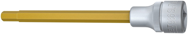 Douille tournevis Hazet, carré creux 12,5 mm, profil six pans creux, 7 mm, version extra longue avec moletage, 986SL-7