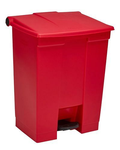 Conteneur à déchets DENIOS en PE, avec couvercle à fermeture automatique, volume de 45 litres, rouge, 274-569