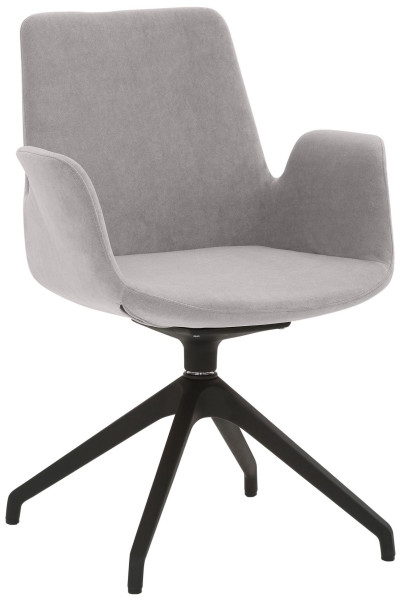 Fauteuil Mayer Sitzmöbel , piètement étoile, plastique noir, rotatif à 360°, gris-bleu, 2009_S3_30604