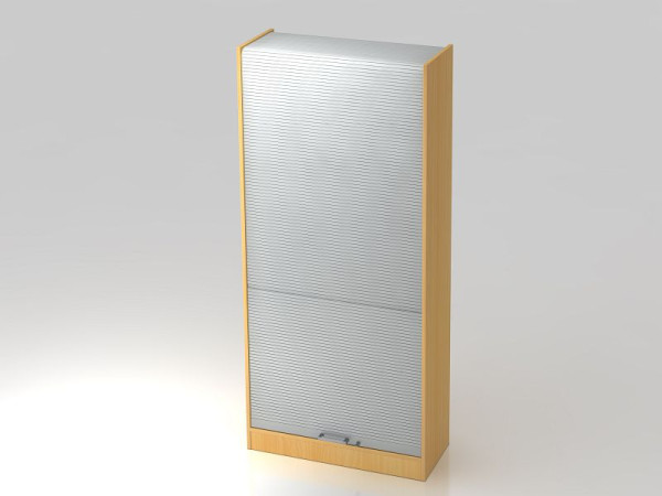 Armoire à volets roulants Hammerbacher verticale 90 cm, poignée chromée 5OH hêtre/argent, 90x40x200,4 cm (LxPxH), VSET90/6/S/CE