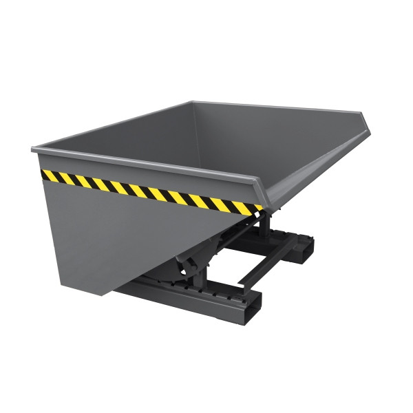 Conteneur basculant industriel Eichinger avec patins roll-off, 1000 kg, 500 litres, gris anthracite, 20230800000096