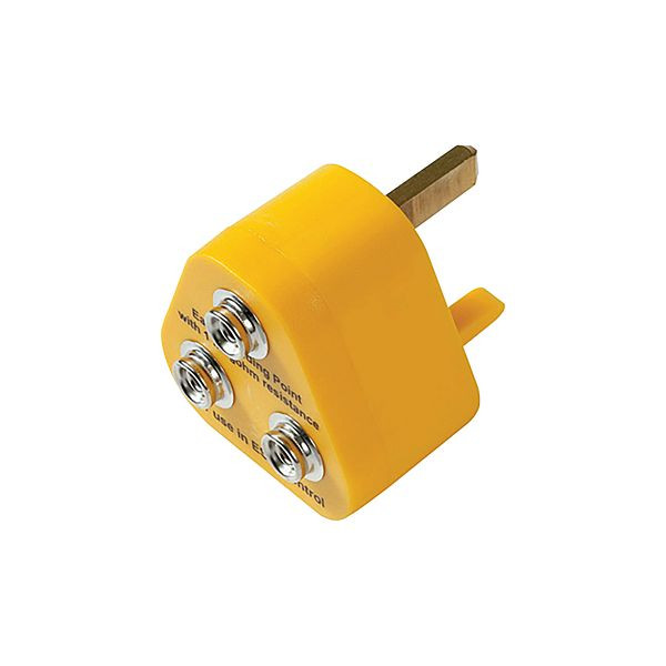 Notrax ESD Earth Plug Tapis de protection ESD pour décharges électrostatiques (ESD) et accessoires 54, Jaune, Prise de terre - Version britannique, 054SEB0200