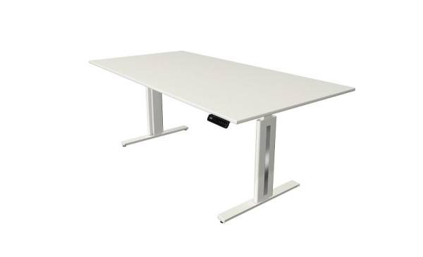 Kerkmann Move 3 Fresh table assis/debout, L 2000 x P 1000 mm, réglable en hauteur électriquement de 720 à 1200 mm, blanc, 10185410