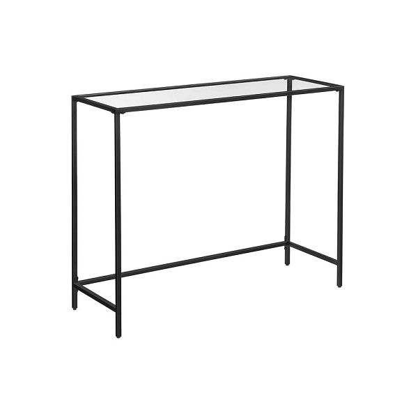 Table console VASAGLE avec surface en verre trempé, LGT026B01