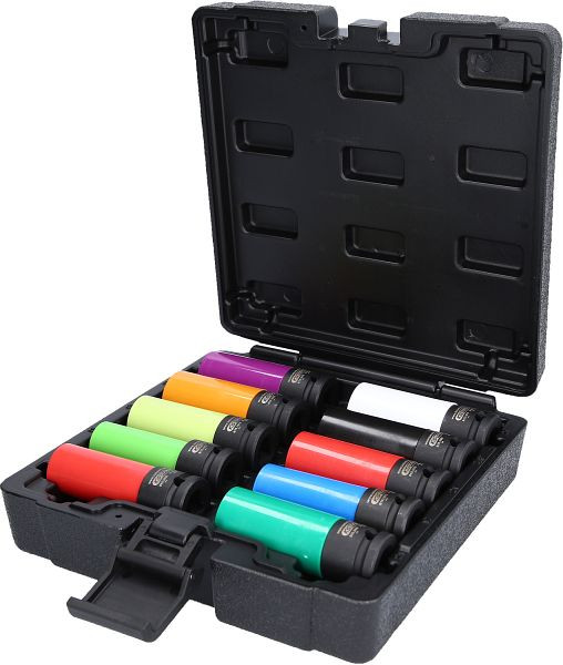 KS Tools Jeu de douilles à chocs pour jantes en aluminium spéciales 1/2", 10 pièces, 515.0890