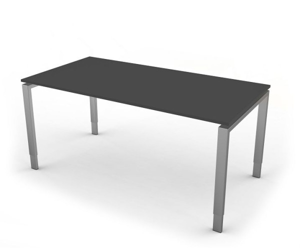 Bureau Kerkmann avec structure à 4 pieds, forme 5, L 1600 x P 800 x H 680-820 mm, anthracite, 11416113