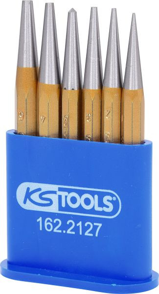 Jeu de poinçons KS Tools, 6 pièces sur support en plastique, 162.2127