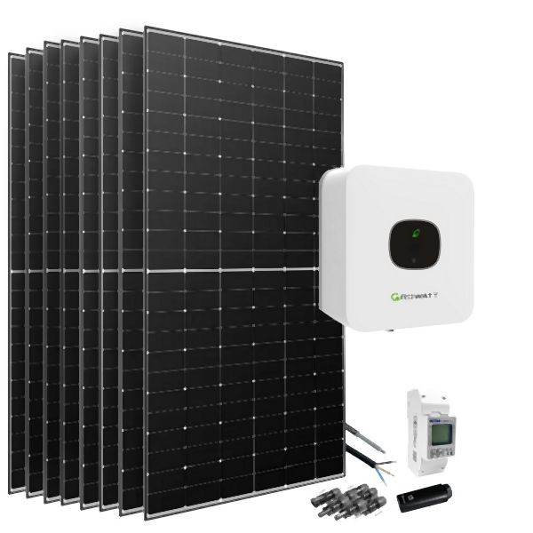 Système solaire à alimentation directe Offgridtec 3,4 kW Module solaire Longi - Growatt MIC-2500 TL-X Wifi, 4-01-017690