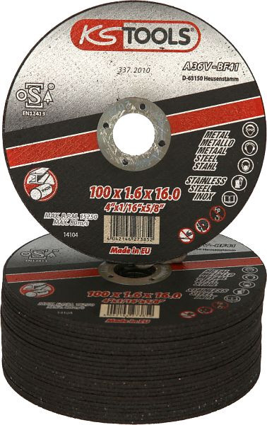 KS Tools disque à tronçonner fin haute performance, diamètre 100 mm, 1,6 mm, lot de 25, 337.2010