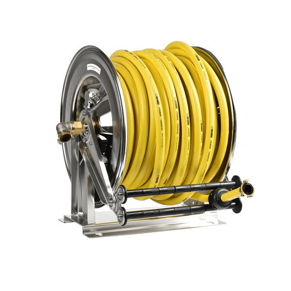 Enrouleur Ebinger OSM 710, max. 10bar / 50 °C, 40m - Tuyau textile PVC 3/4" R, boîtier : acier inoxydable, 1.714.131