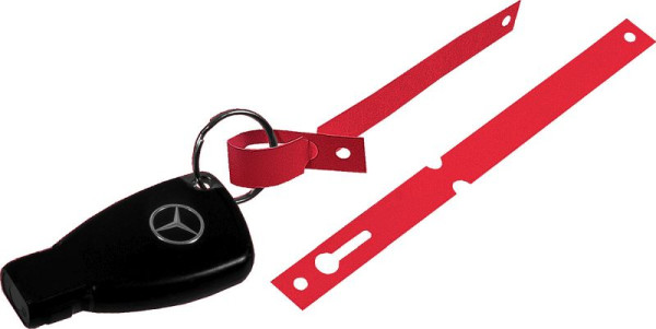 Porte-clés Eichner en Tyvek, rouge, UE : 1000 pièces, 9219-00815