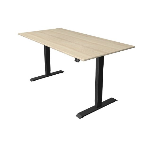 Table assis/debout Kerkmann L 1600 x P 800 mm, réglable en hauteur électriquement de 740 à 1230 mm, érable, 10181450