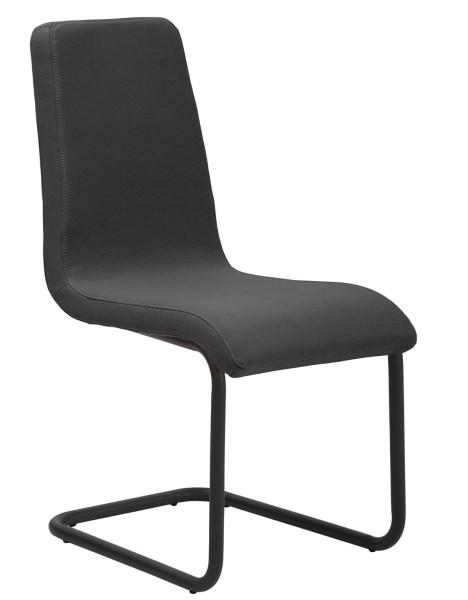 Chaise Mayer Sitzmöbel , structure luge, métal peint par poudrage noir, avec coutures rabattues de haute qualité, graphite, 2130_F3_30480