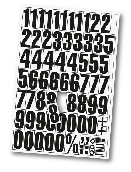 Chiffres magnétiques Eichner, noir sur blanc, 9218-03029