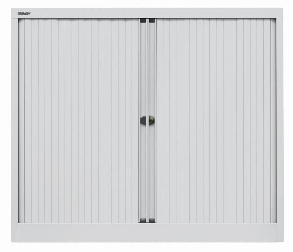 Armoire à volet roulant Bisley EuroTambour, 2 étagères, 2,5 OH, volet roulant gris clair, corps gris clair, ET412102SLG645