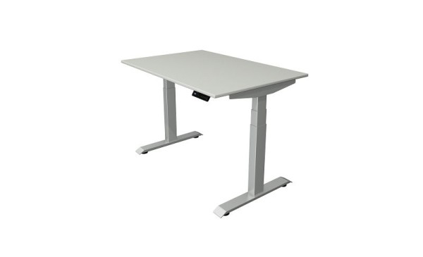 Table assis-debout Kerkmann L 1200 x P 800 mm, réglable en hauteur électriquement de 640 à 1290 mm, gris clair, 10040411