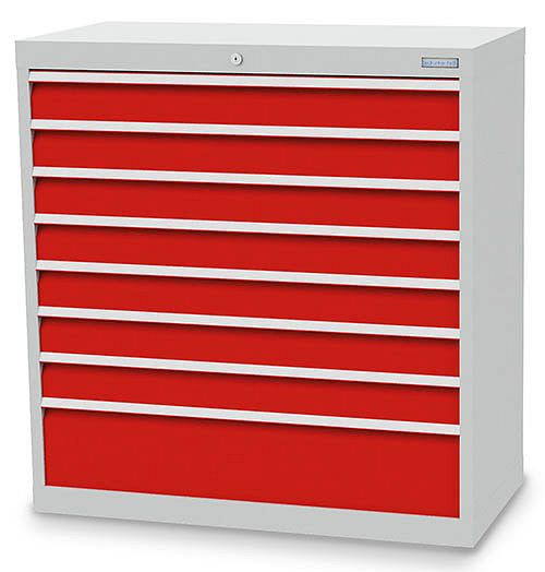 Armoire à tiroirs Bedrunka+Hirth, R 36-16, nombre de tiroirs : 8 980 x 500 x 1019 mm, hauteur de façade en mm : 7x100, 1x200, capacité de charge en kg : 50, 90 701
