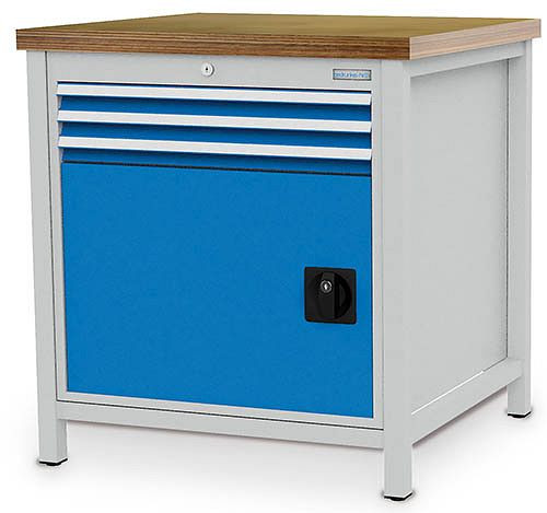 Établi à caisson Bedrunka+Hirth série 810 R24-24, 3x 50 mm, tiroirs à extension totale, 810 x 750 x 859 mm, 03.075.08V