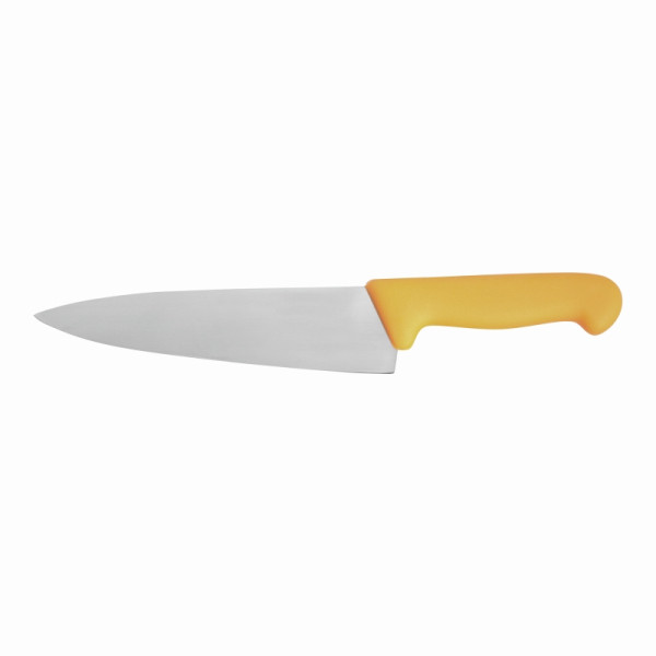 Couteau de chef Schneider, taille : 20 cm, manche jaune, 260811