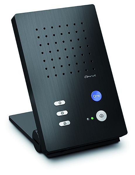 Station intérieure audio TCS pour appels mains libres série Carus ADAPTO, appareil de table noir, CAI1010-0156