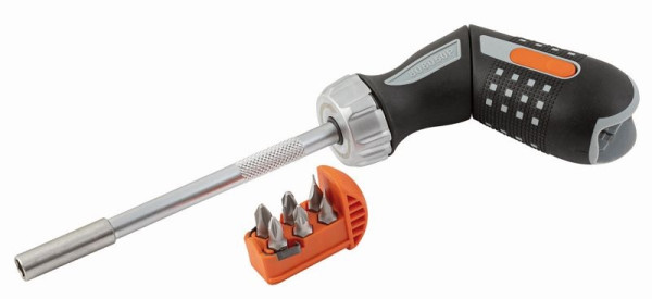 Tournevis à cliquet Bahco bit 1/4", poignée pistolet, 6 embouts, 260 mm, 808050P